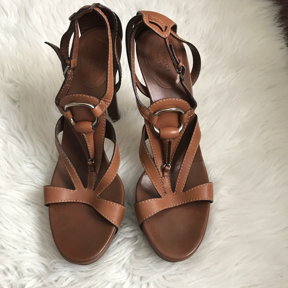 Gucci Horsebit Leather Platform Sandal Heel